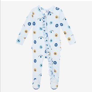 Posh Peanut Evil eye ruffled back one piece sz 9-12 months